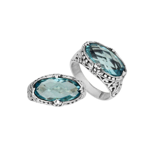 Ring Silver – Blue Topaz in 925 Sterling Silver