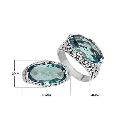 Ring Silver – Blue Topaz in 925 Sterling Silver