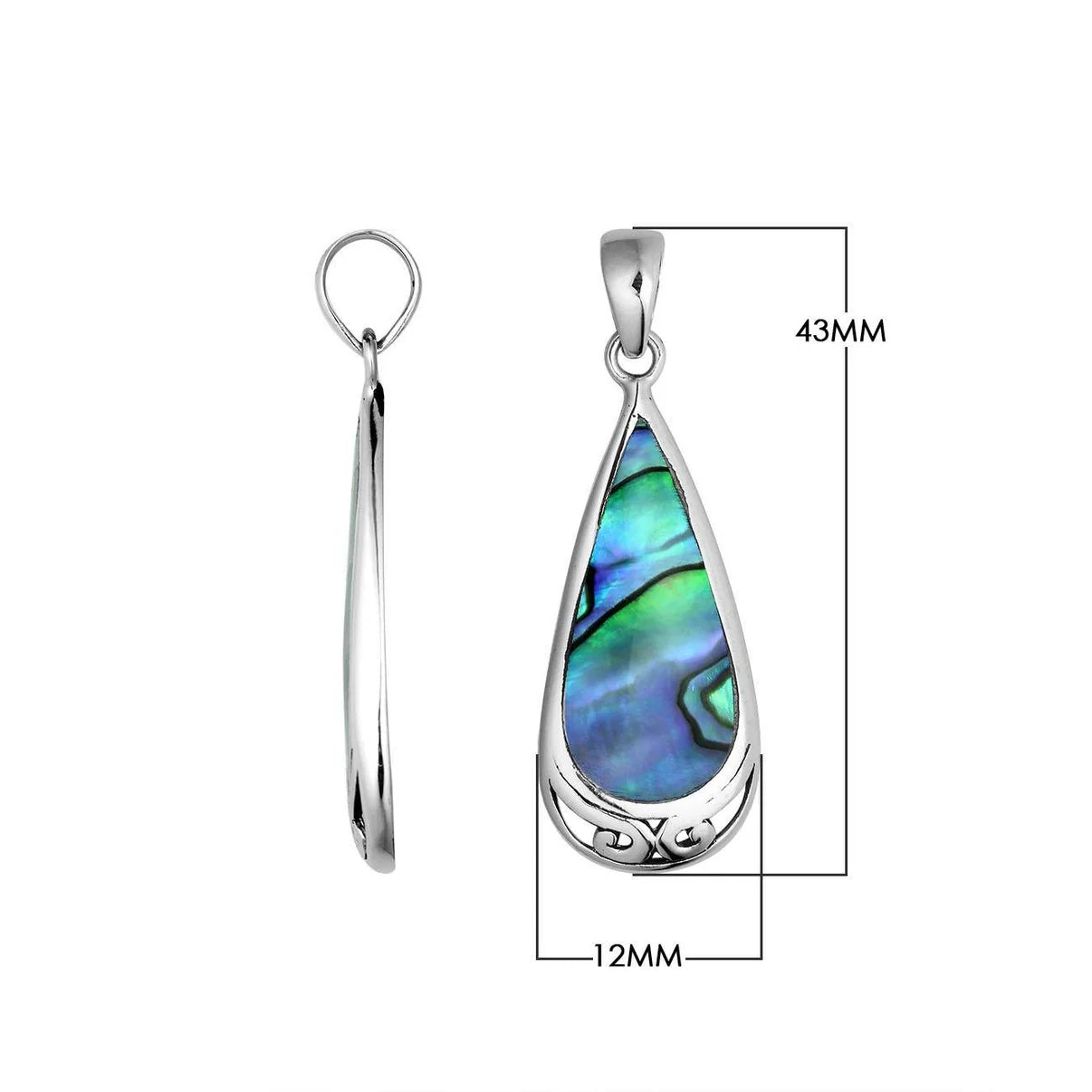 Pendant – Abalone Teardrop Pendant in Sterling Silver