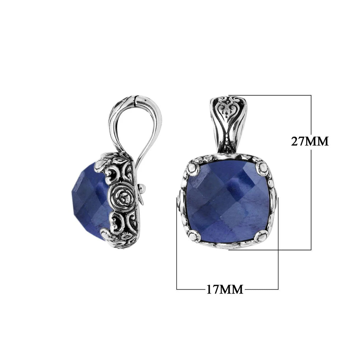 Pendant - Sterling Silver 925 Blue Sapphire