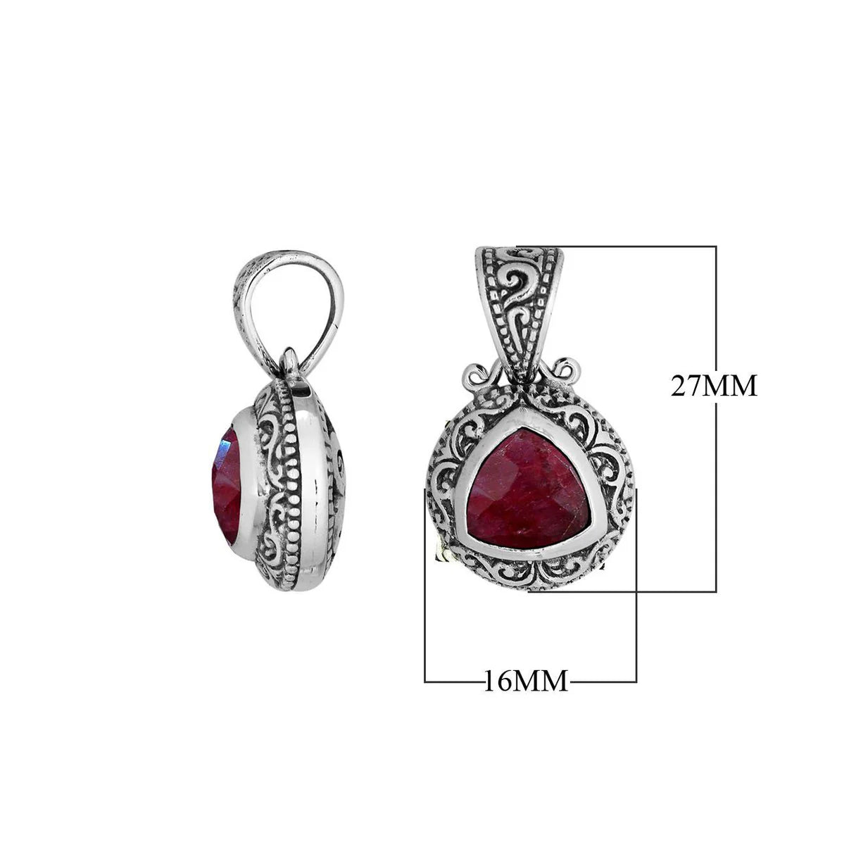 Pendant - 925 Sterling Silver Ruby