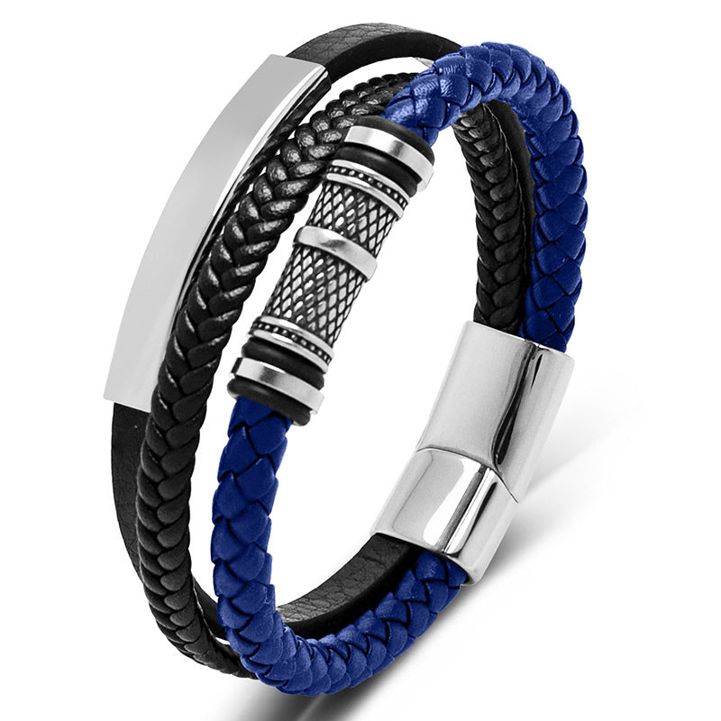 Leather Bracelets - Stainless Steel with PU Leather