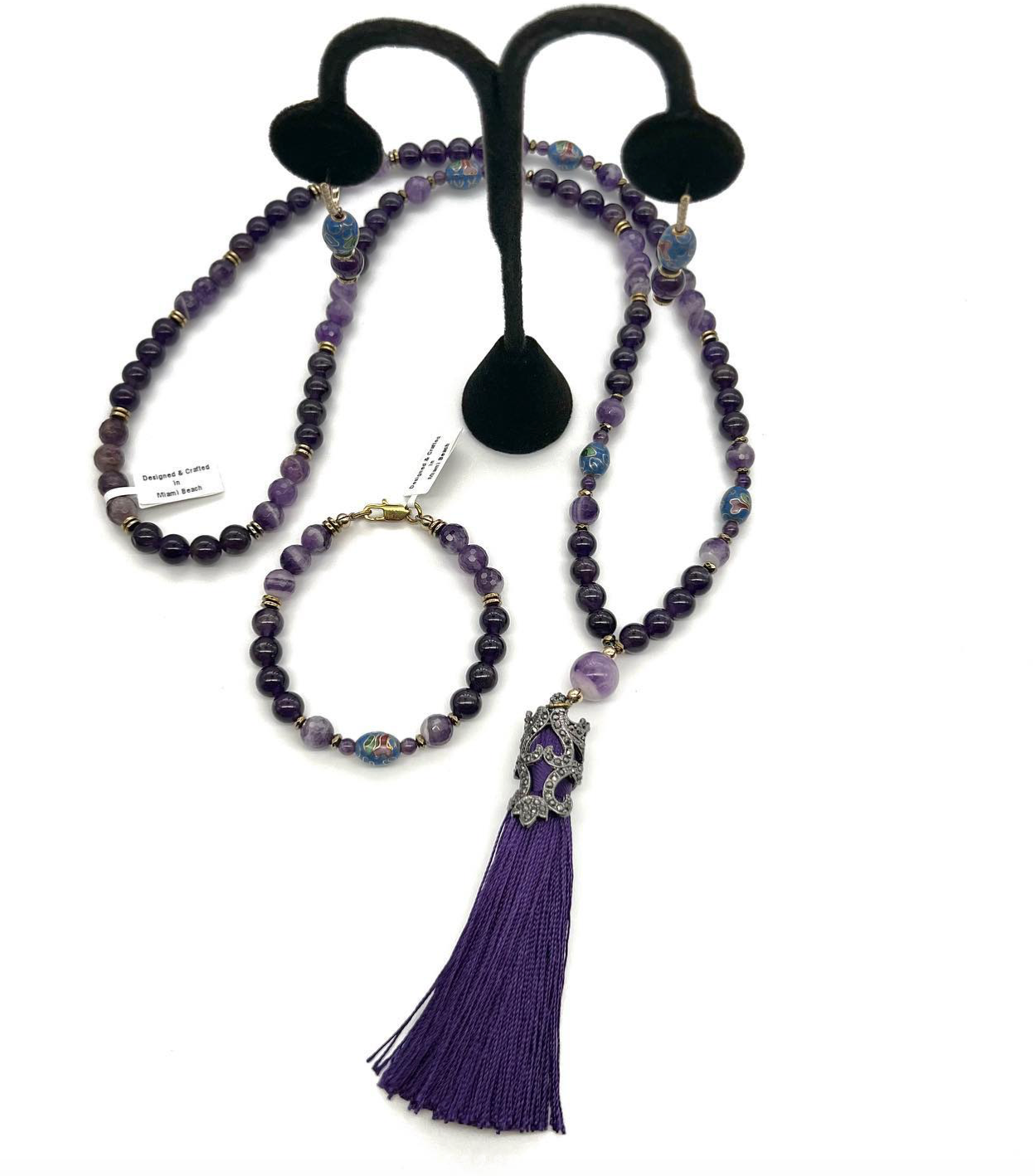 Semi- Precious Stone Set - Lavender Amethyst & Amethyst Jewelry Set