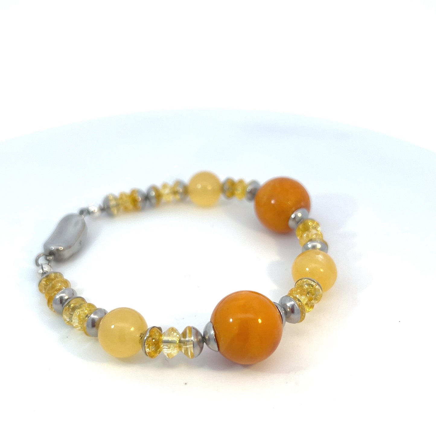 Semi-Precious Stone Set_AMBER, YELLOW JADE & YELLOW QUARTZ