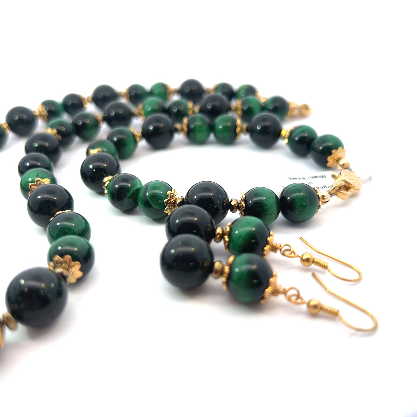Semi-Precious Stone Set_CAT‘S EYE AND GREEN GOLDSTONE