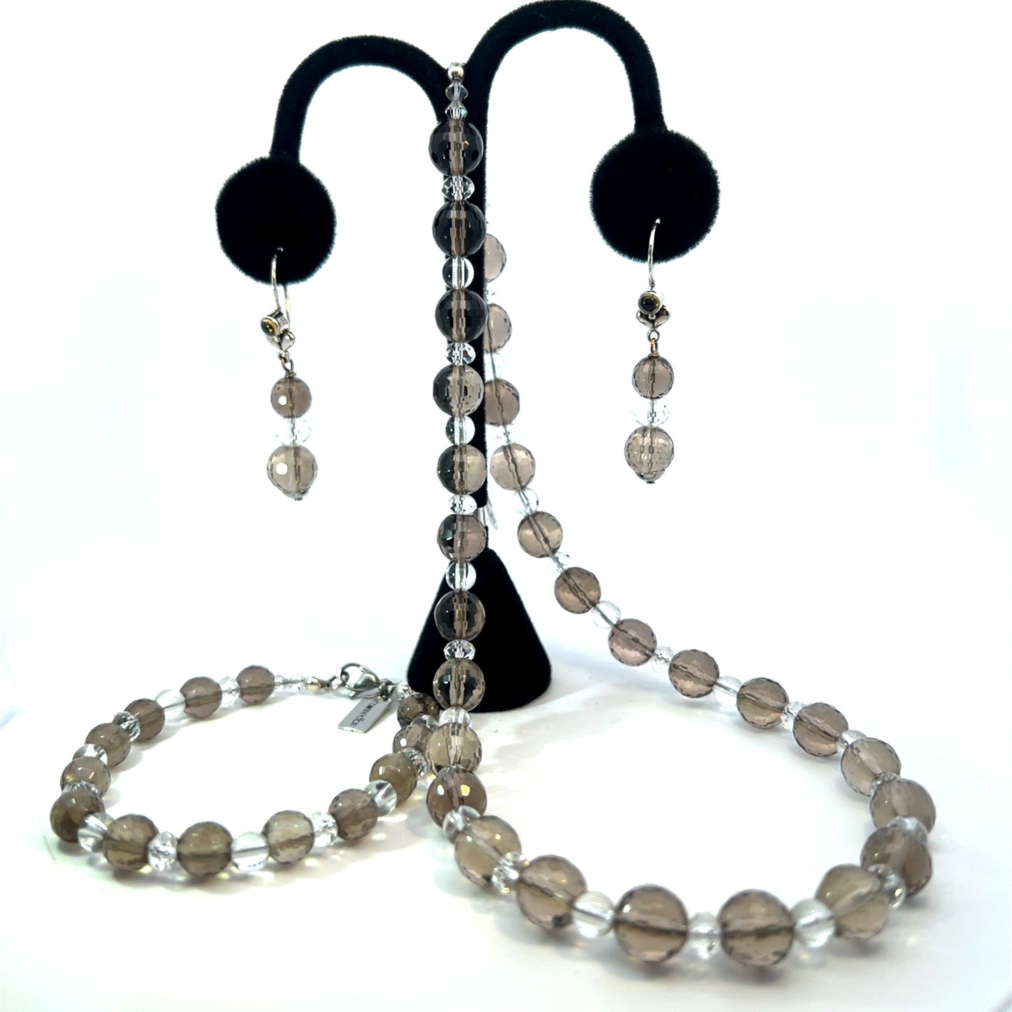 Semi-Precious Stone Set_ SMOKEY QUARTZ & CLEAR QUARTZ