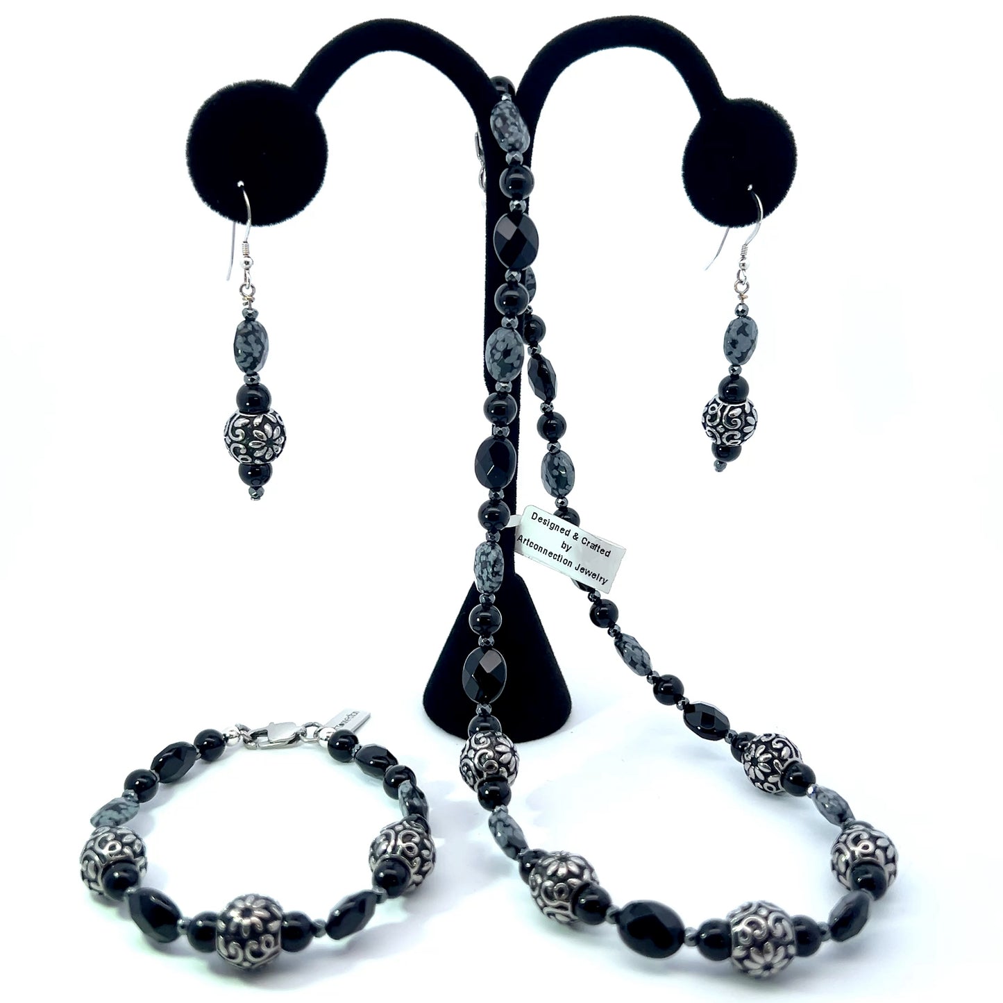 Semi-Precious Stone Set_ ONYX & SNOWFLANE OBSIDIAN