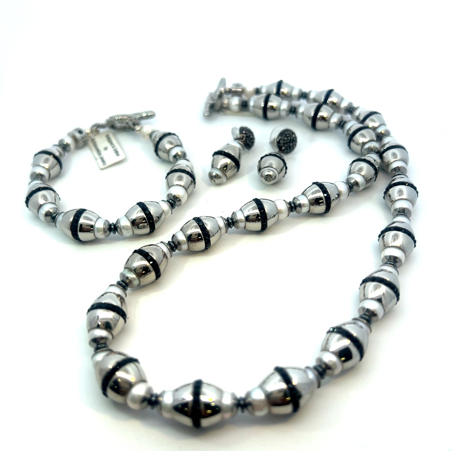 Semi-Precious Stone Set_ PEARLS & HEMATITE