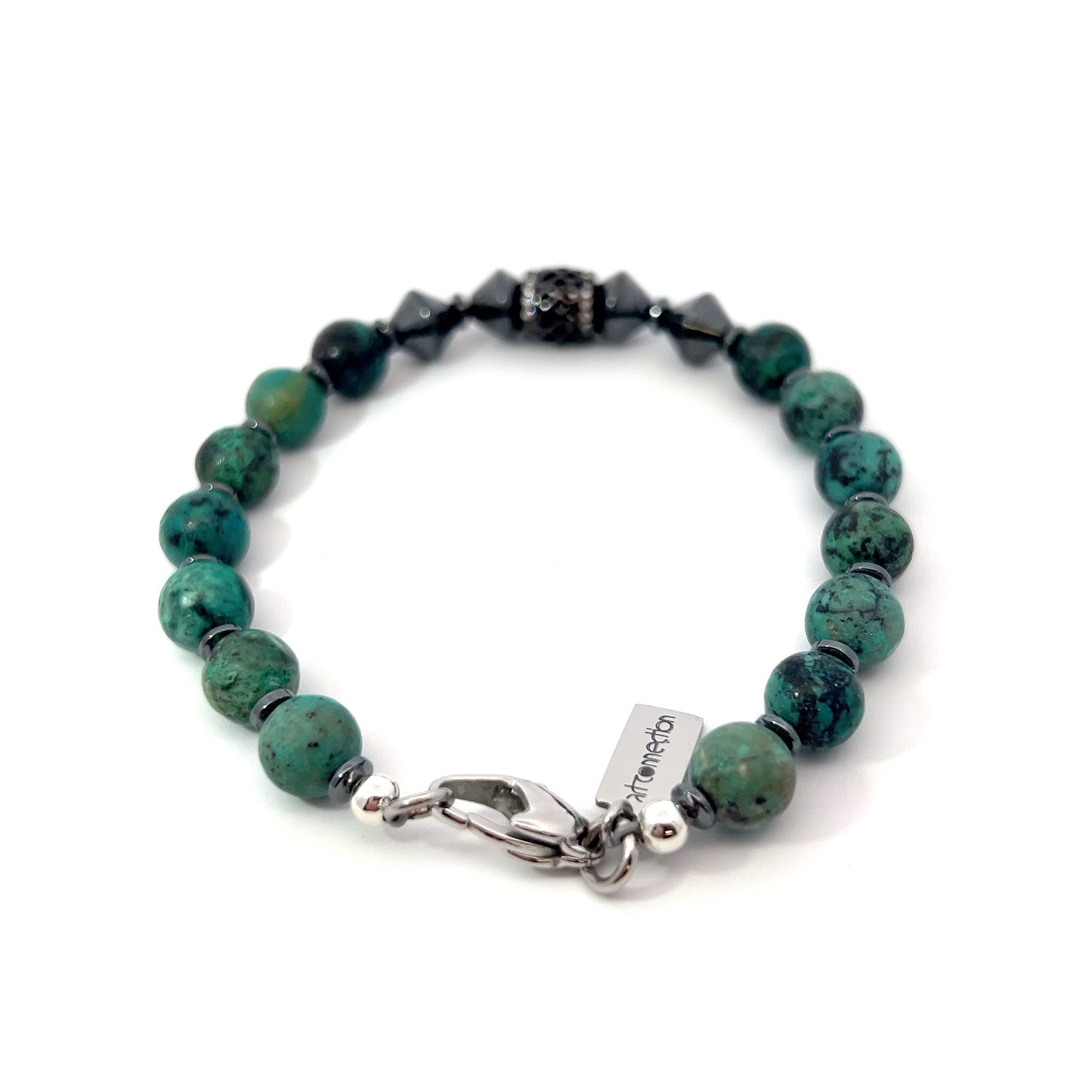 Bead Bracelet - African Turquoise and Hematite