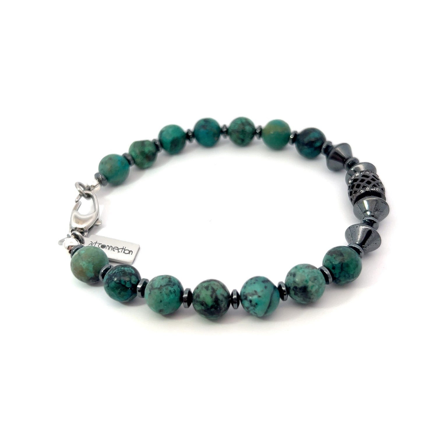 Bead Bracelet - African Turquoise and Hematite