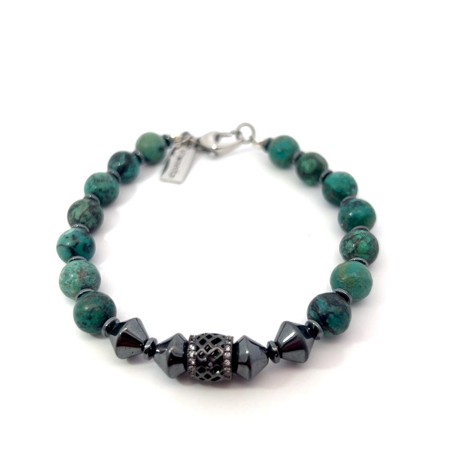 Bead Bracelet - African Turquoise and Hematite