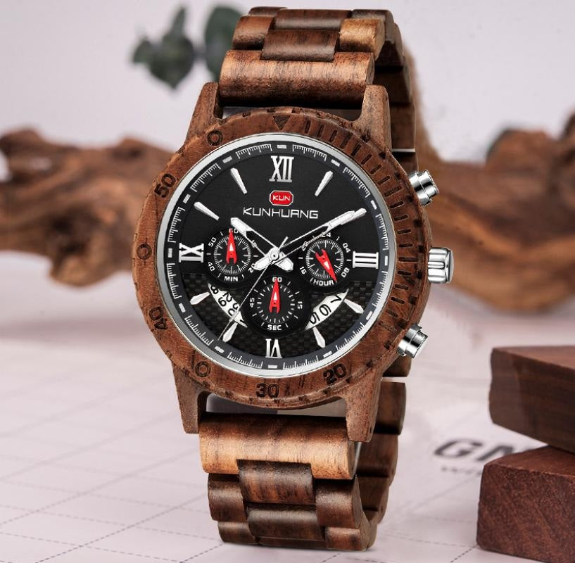 Watch - Men’s Walnut Wrist Watch – Sandalwood & Organic Glass