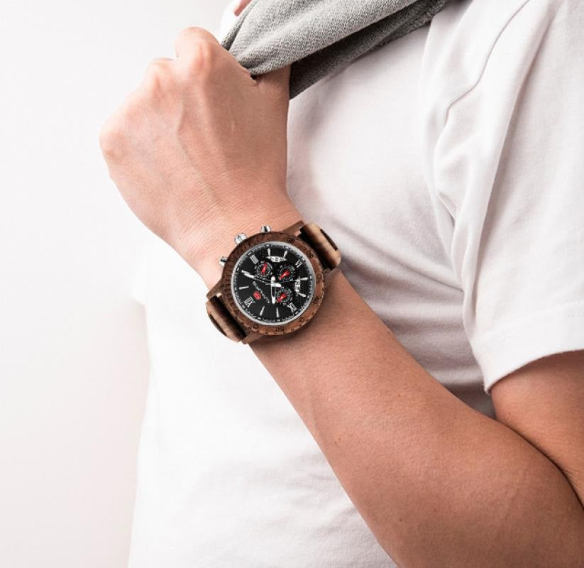 Watch - Men’s Walnut Wrist Watch – Sandalwood & Organic Glass