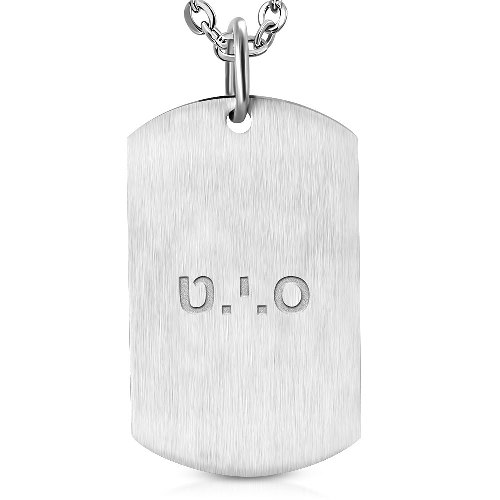 Charm/Pendant - Steel Summoning Miracles In Hebrew Tag Charm
