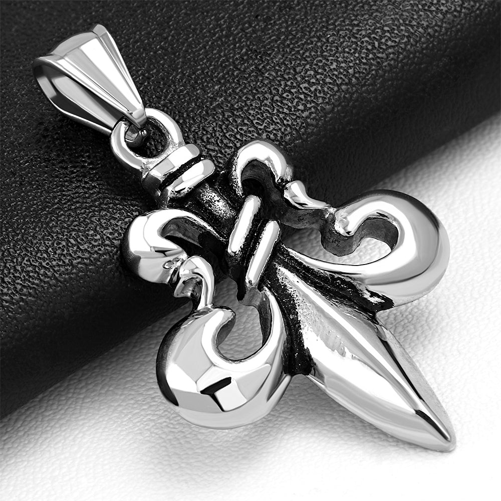 Charm/Pendant-Steel 2-tone Fleur de Lis - HPV636