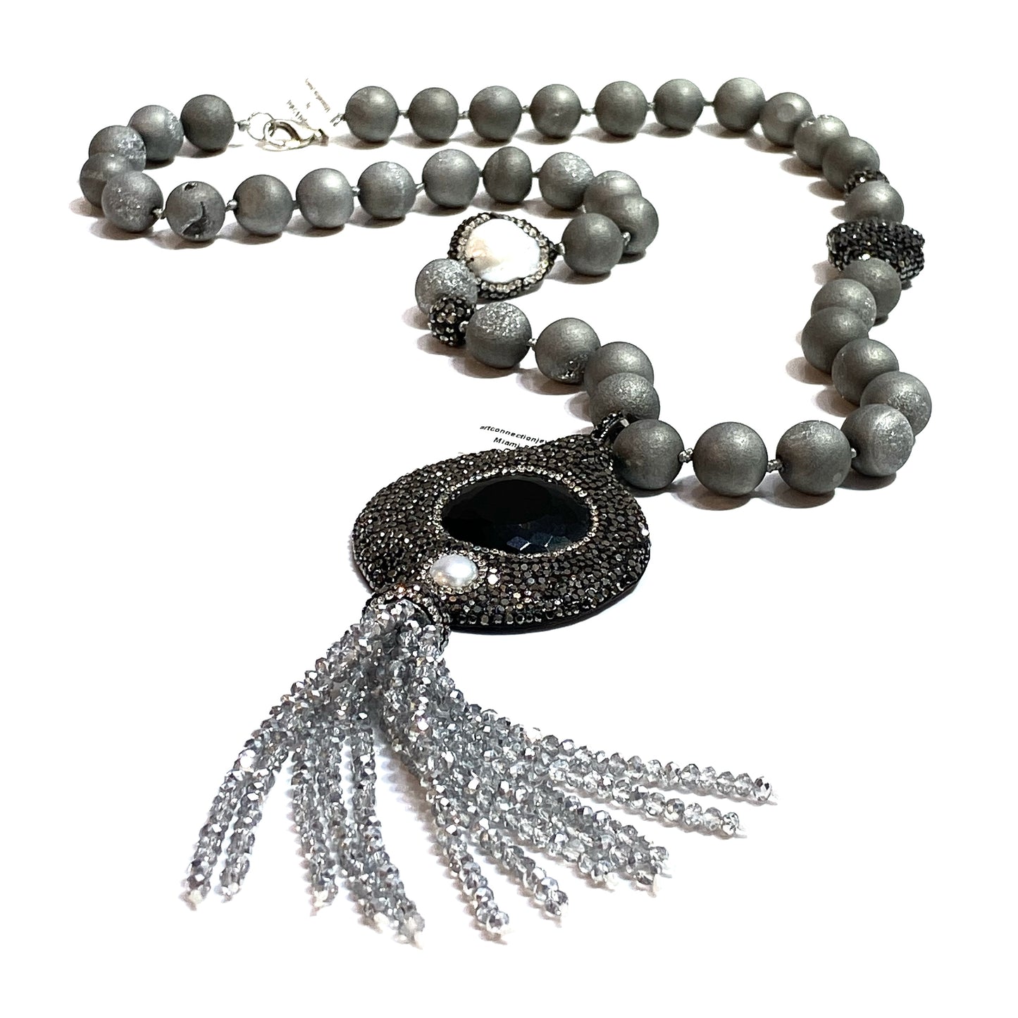 Semi-Precious Stone Set - Grey Druzy Agate