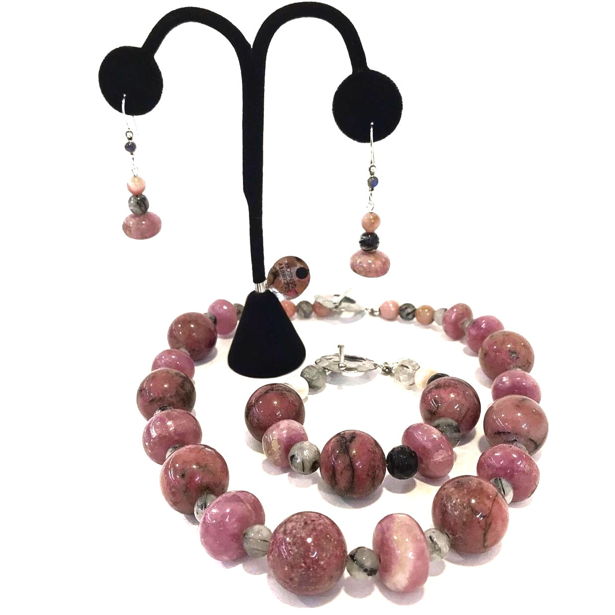 Rhodonite and Rutilated Quartz Necklace