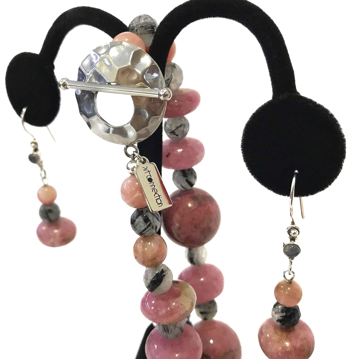 Rhodonite and Rutilated Quartz Necklace