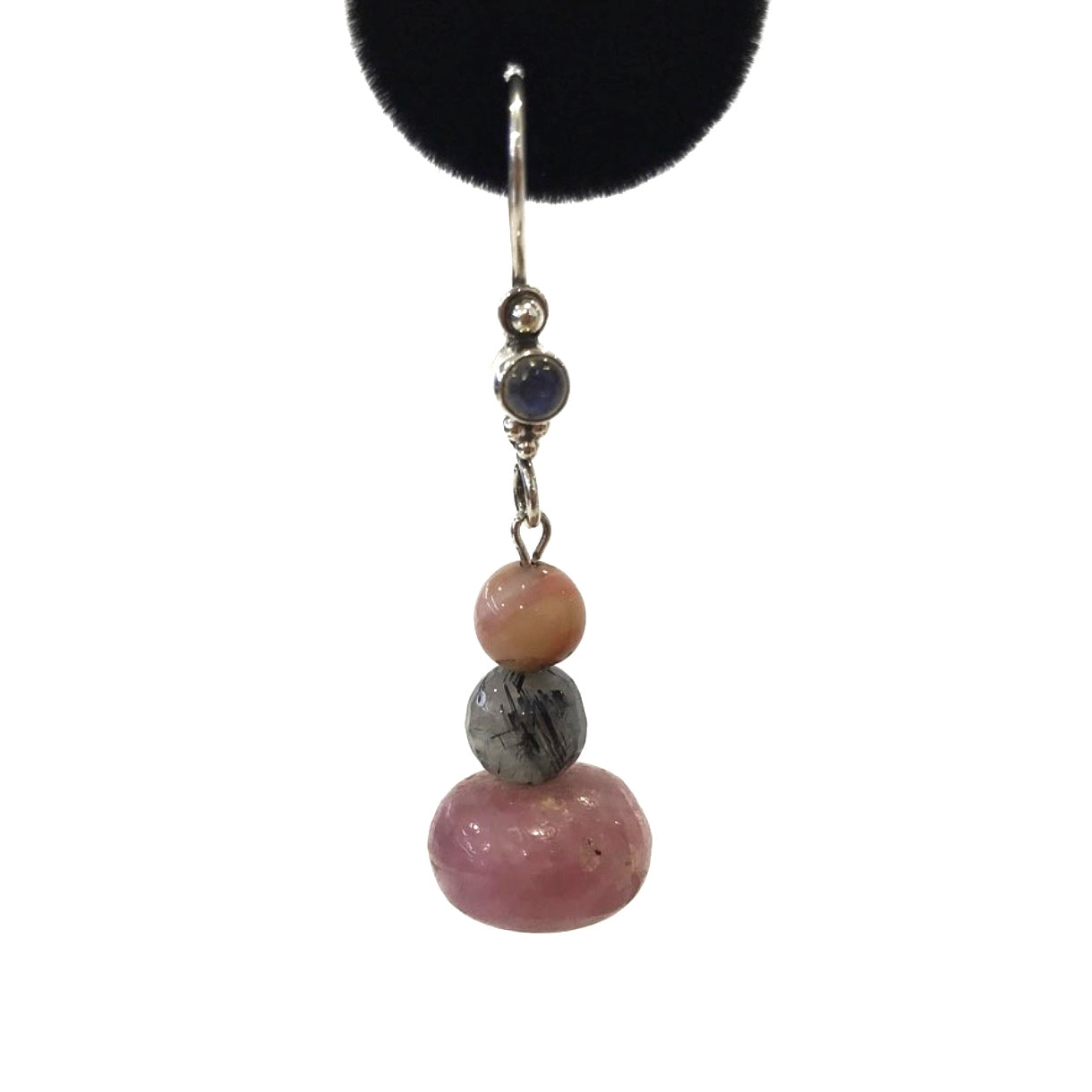 Rhodonite and Rutilated Quartz Earrings