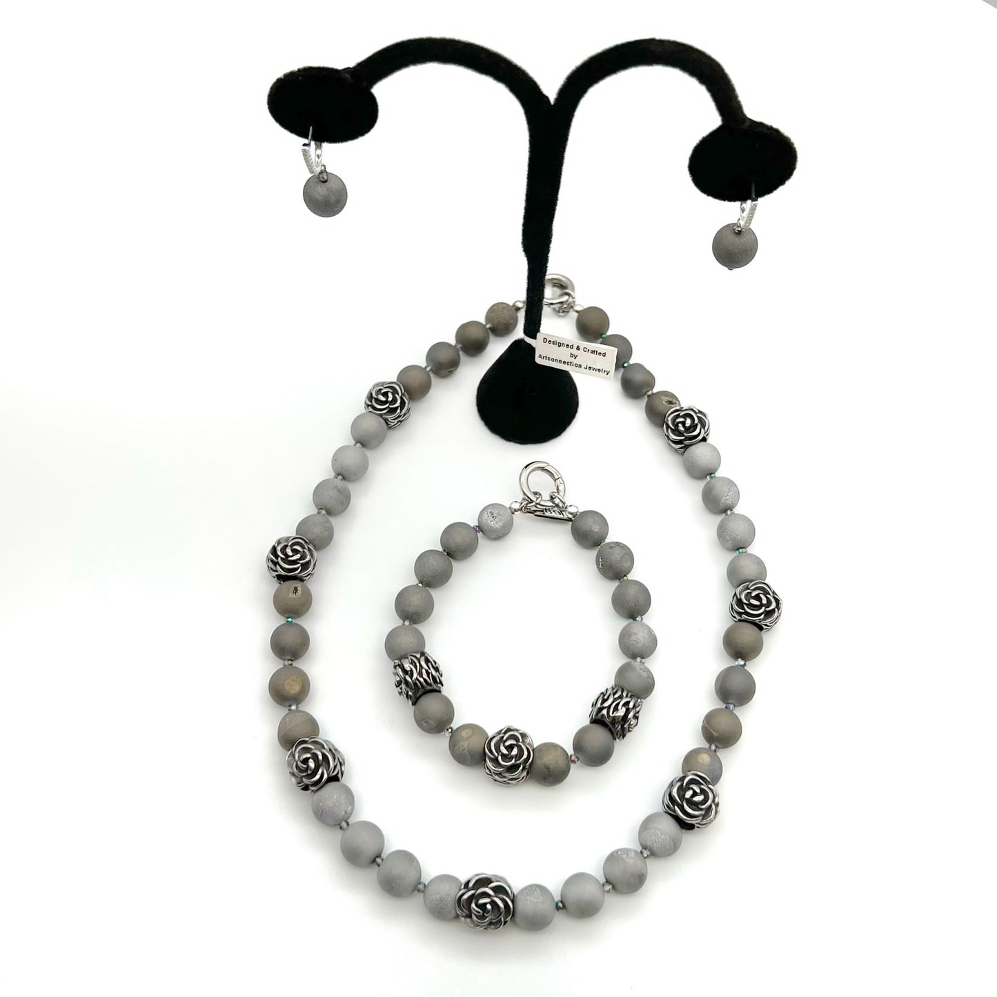 Semi-Precious Stone Set - Druzy Agate