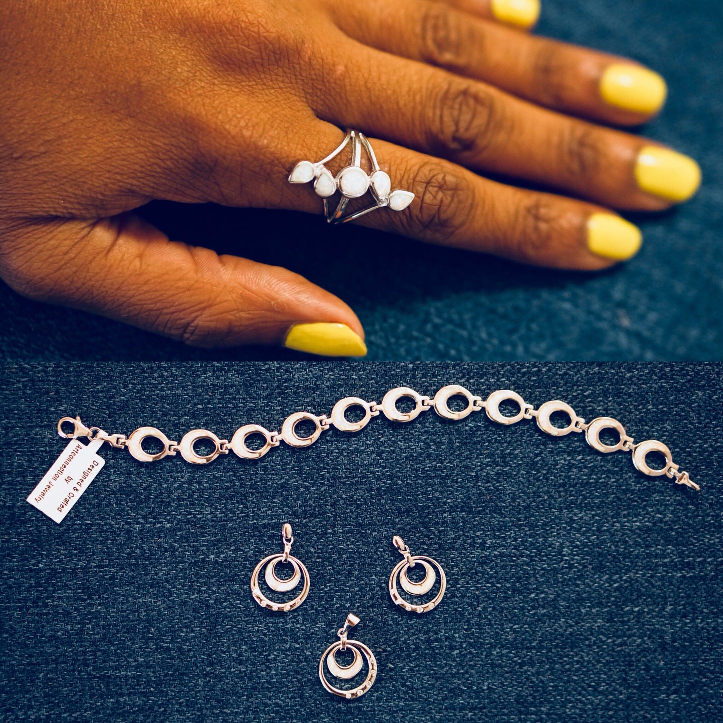 White Opal Jewelry Set