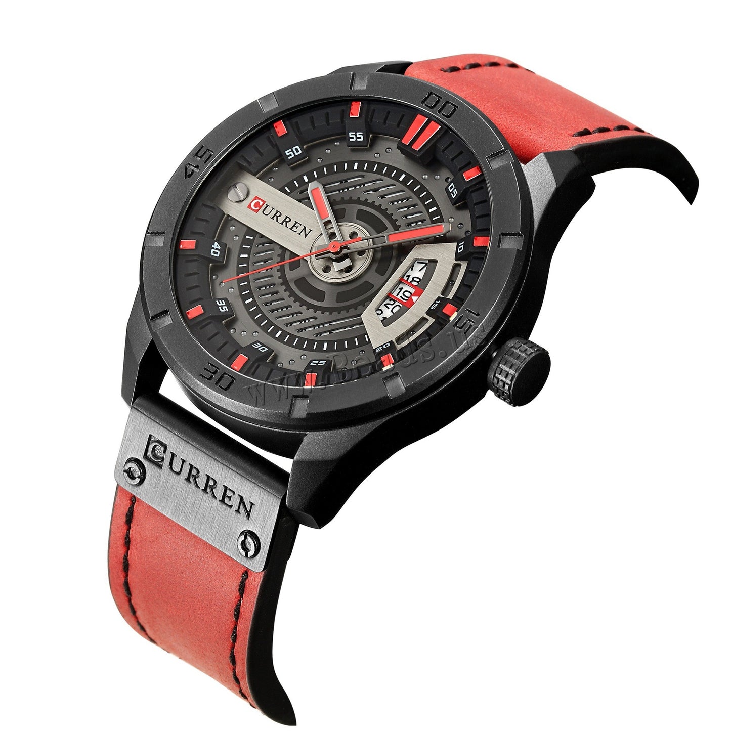 Watch - Curren Red Leather Men's Watch