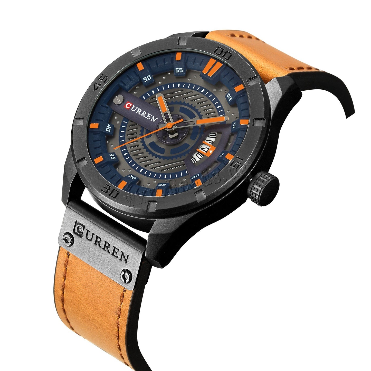 Watch - Curren Orange Leather Men's Watch