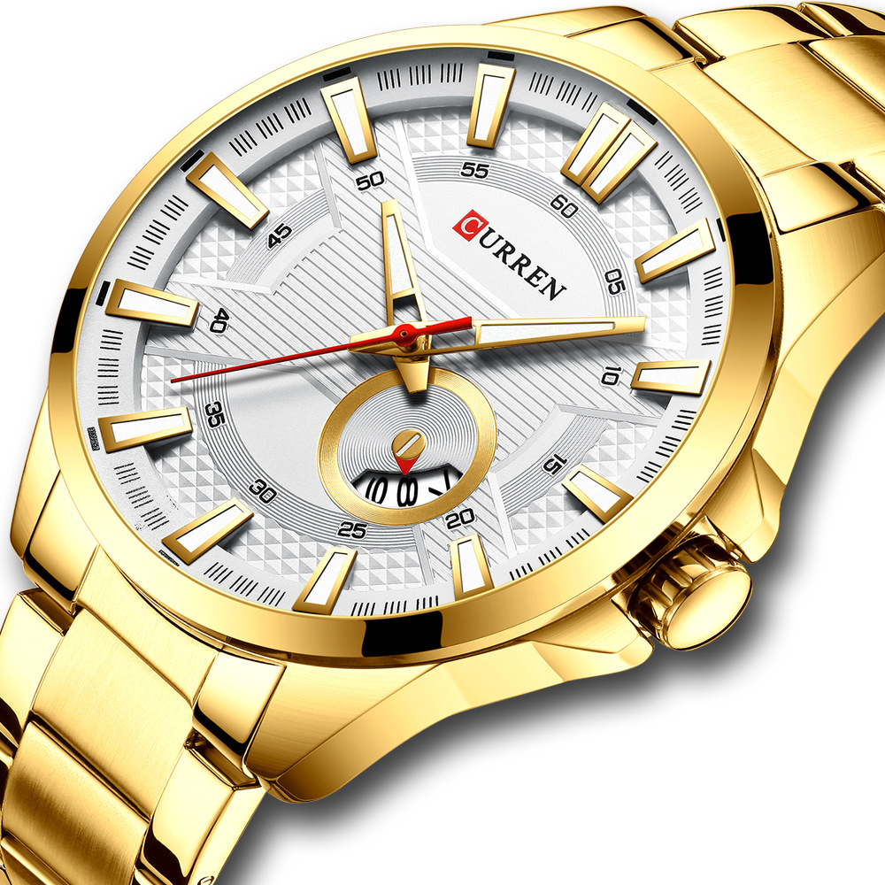 Watch - Curren White and Gold Plated Watch