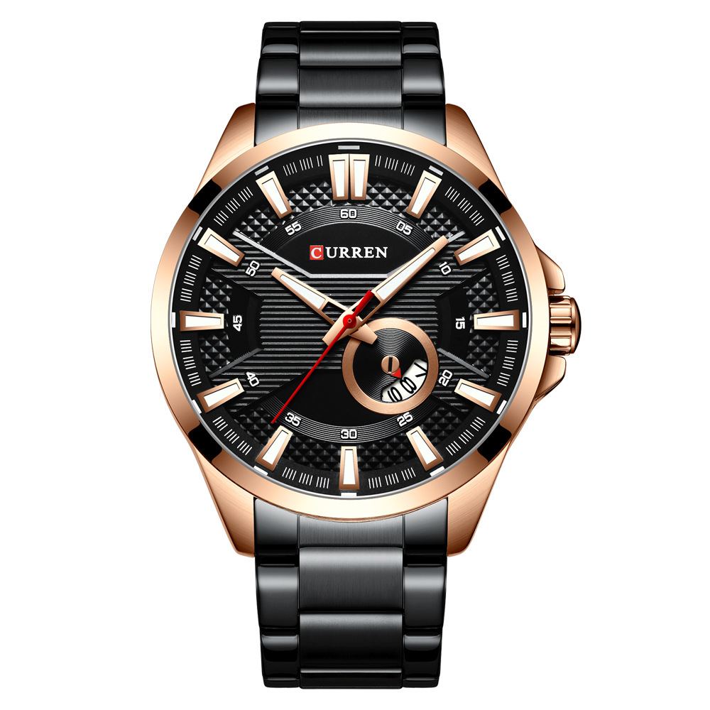 Watch - Curren Rose Gold and Black Steel Watch