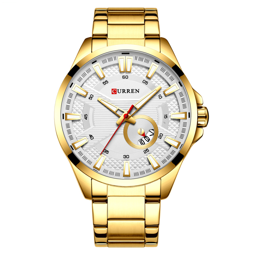 Watch - Curren White and Gold Plated Watch