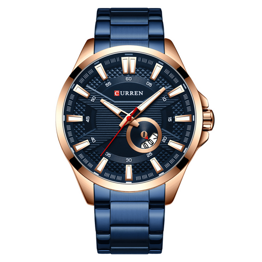 Watch - Curren Rose Gold and Blue Steel Watch