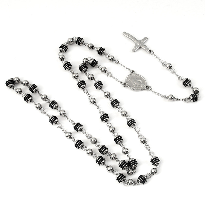 Rosary - Steel Rosary with Rubber Accents