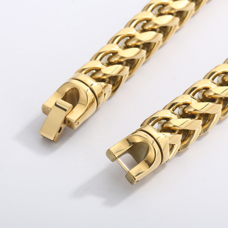 Bracelet Steel - Franco Link in Gold Plated