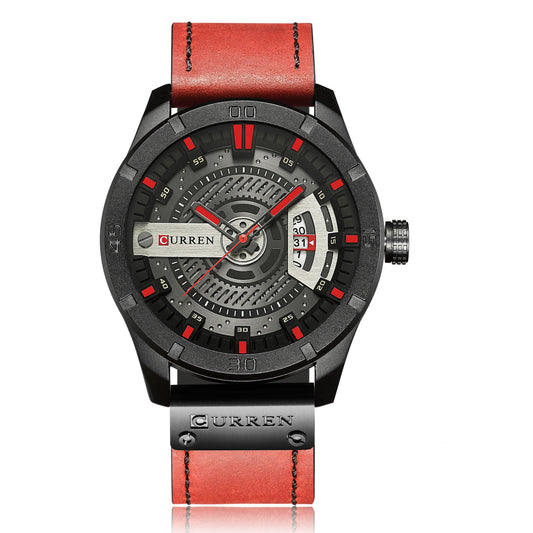 Watch - Curren Red Leather Men's Watch