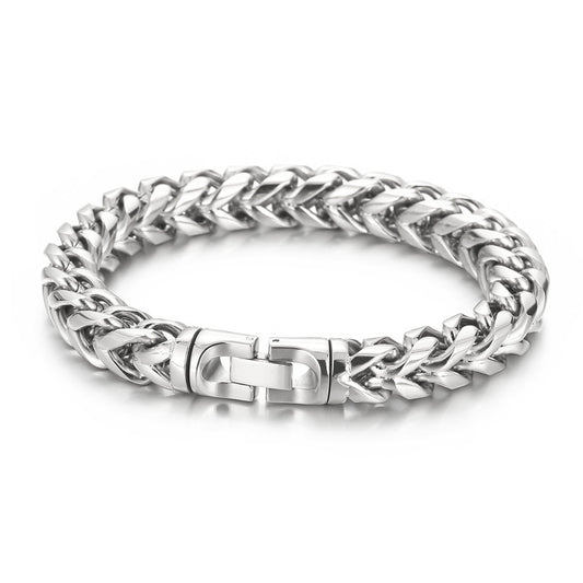 Bracelet Steel - Franco Link in Silver Color