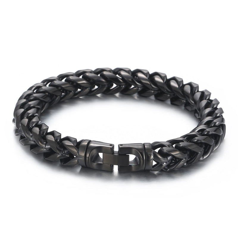 Bracelet Steel - Franco Link in Black Plating