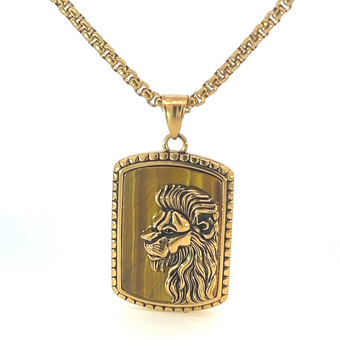 Necklace Steel - Lion Emblem Necklace