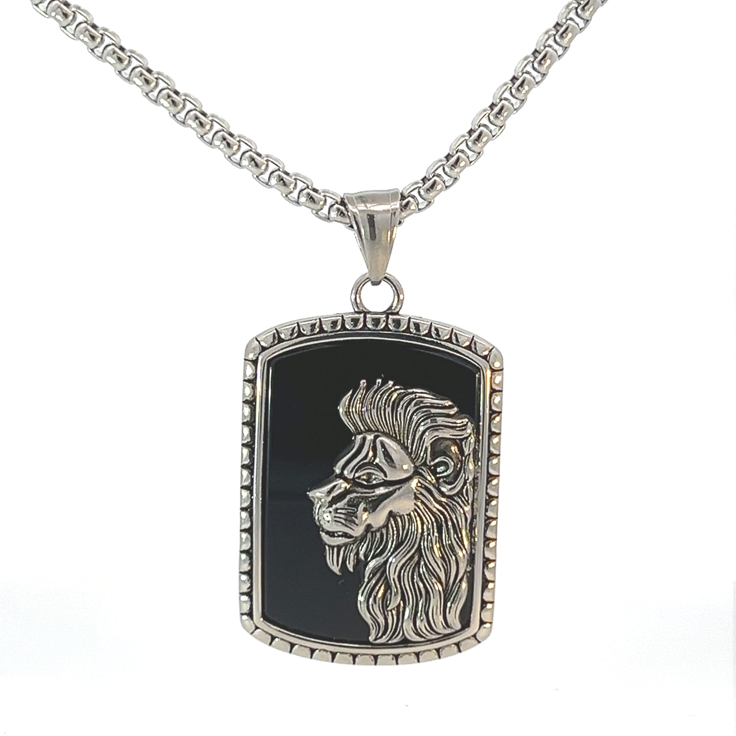 Necklace Steel - Lion Emblem Necklace