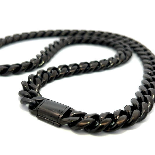 Chains - Black Cuban Link Chain 12mm