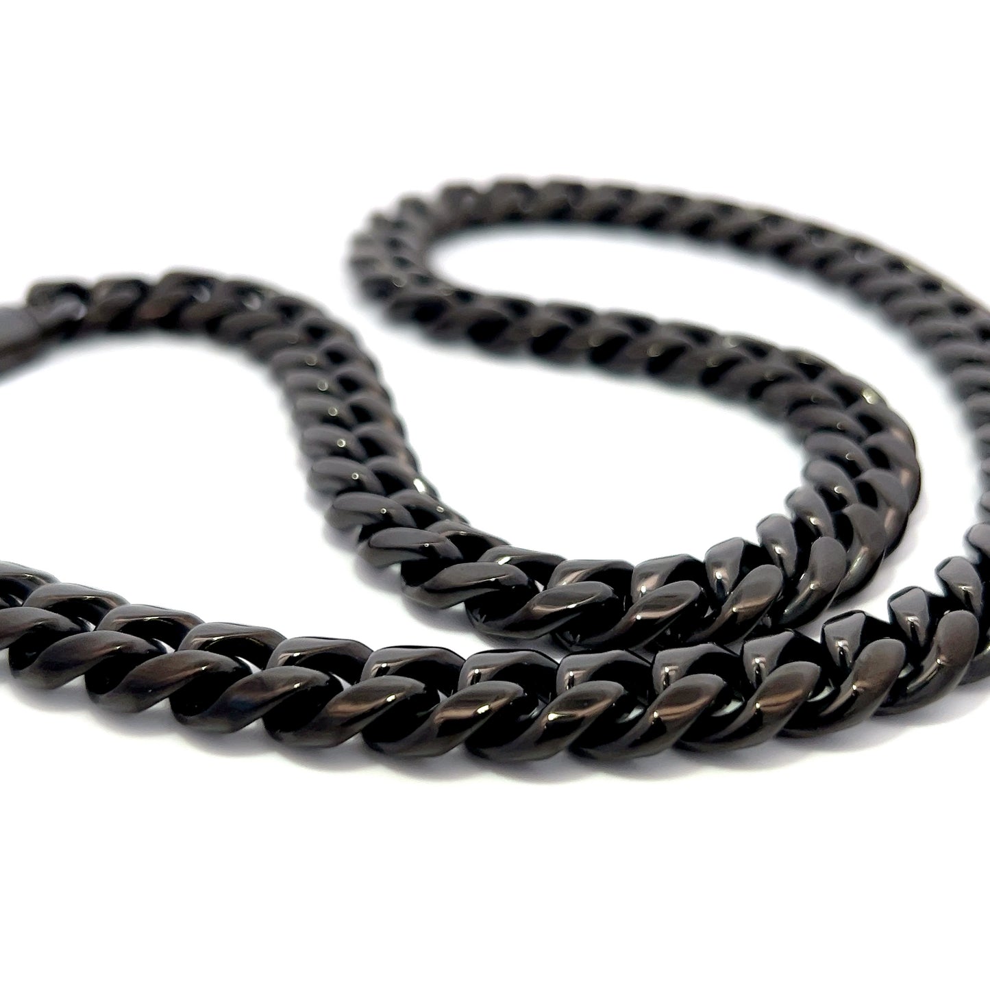 Chains - Black Cuban Link Chain 12mm