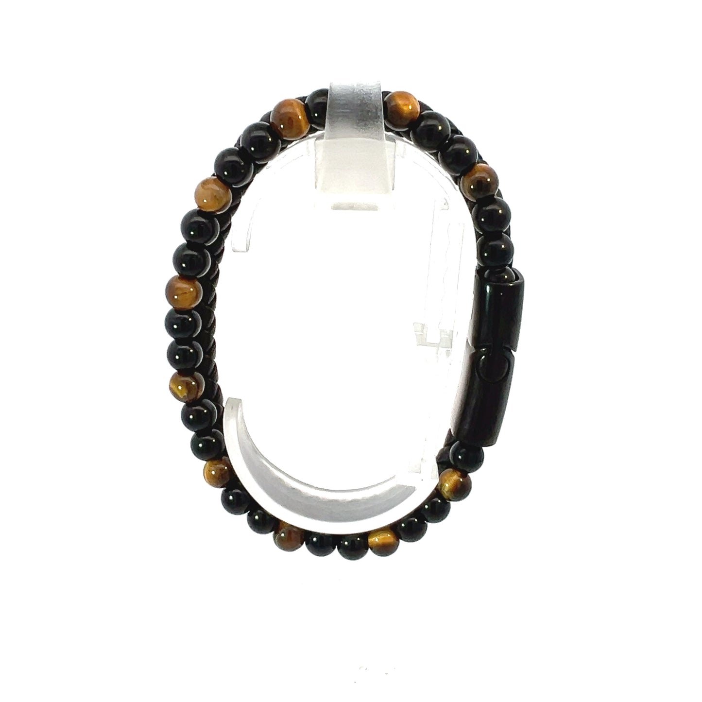 Leather Bracelet - Tigereye and Onyx