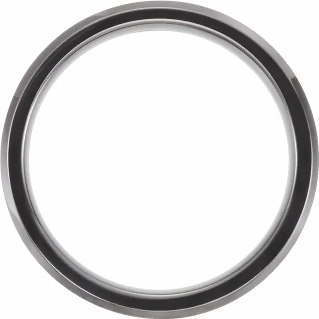 Ring Tungsten - Black PVD 6 mm Beveled Edge Band