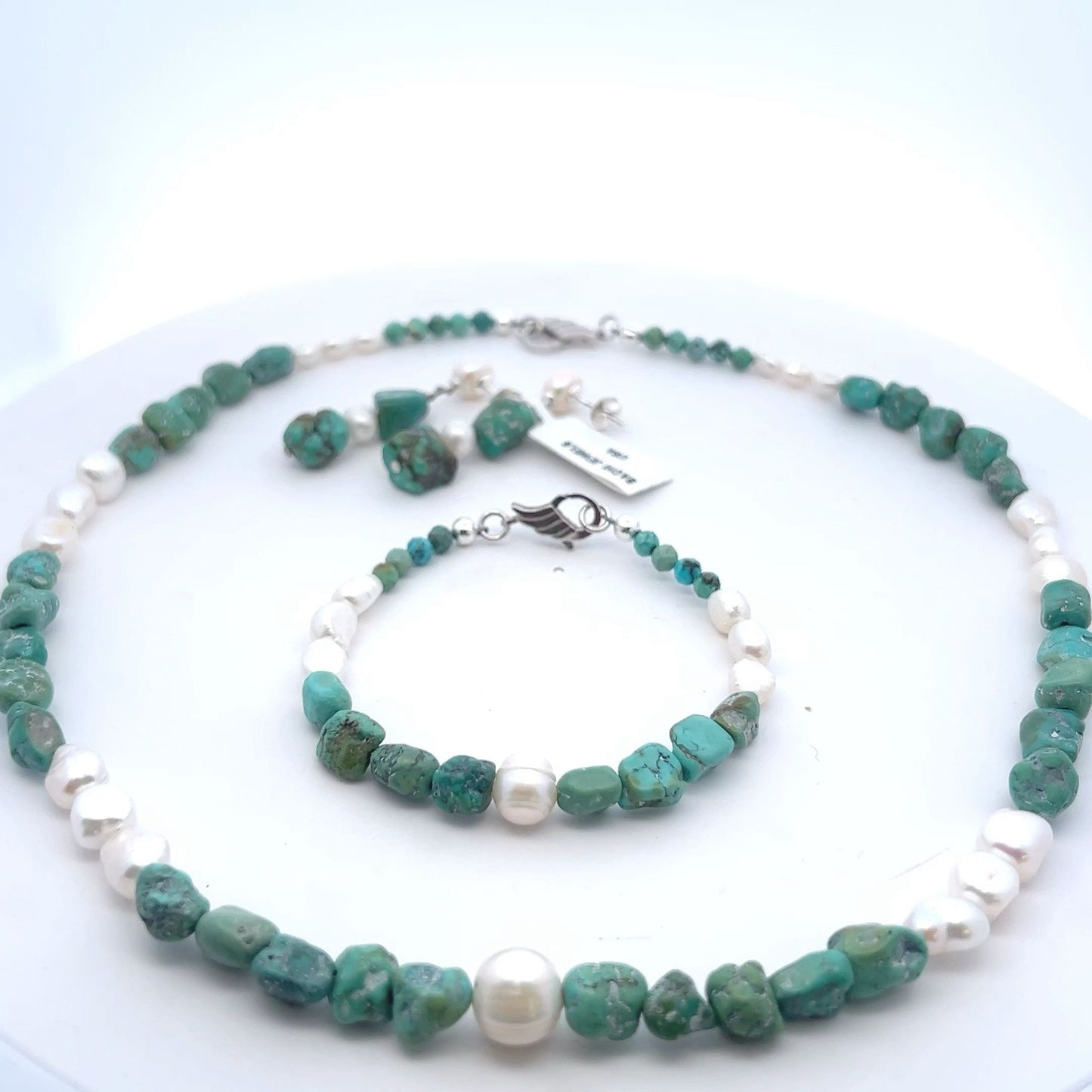 Semi-Precious Stone Set – Turquoise & Pearl