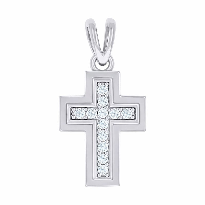 Pendant 925 Silver - Pendant with Cubic Zirconia Cross