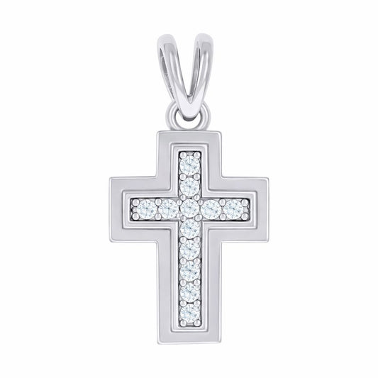 Pendant 925 Silver - Pendant with Cubic Zirconia Cross