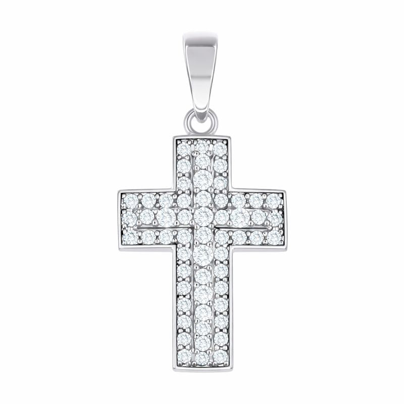 Pendant 925 Silver - Pendant with Cubic Zirconia Cross