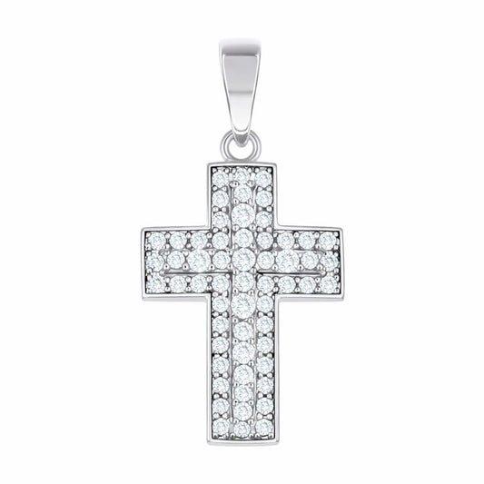 Pendant 925 Silver - Pendant with Cubic Zirconia Cross