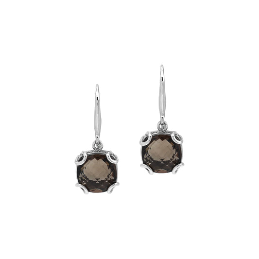 Earrings - 925 Sterling Silver Smokey Quartz