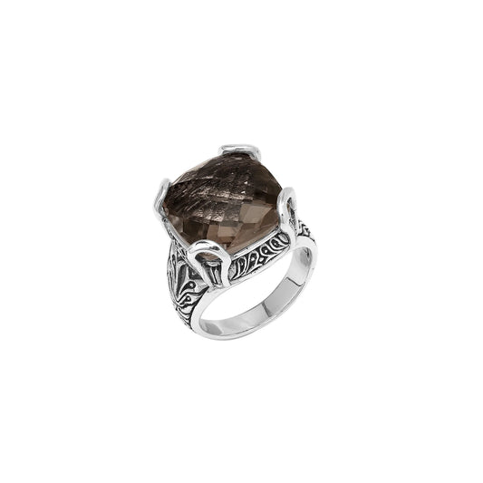 Ring Silver - 925 Sterling Silver Smokey Quartz