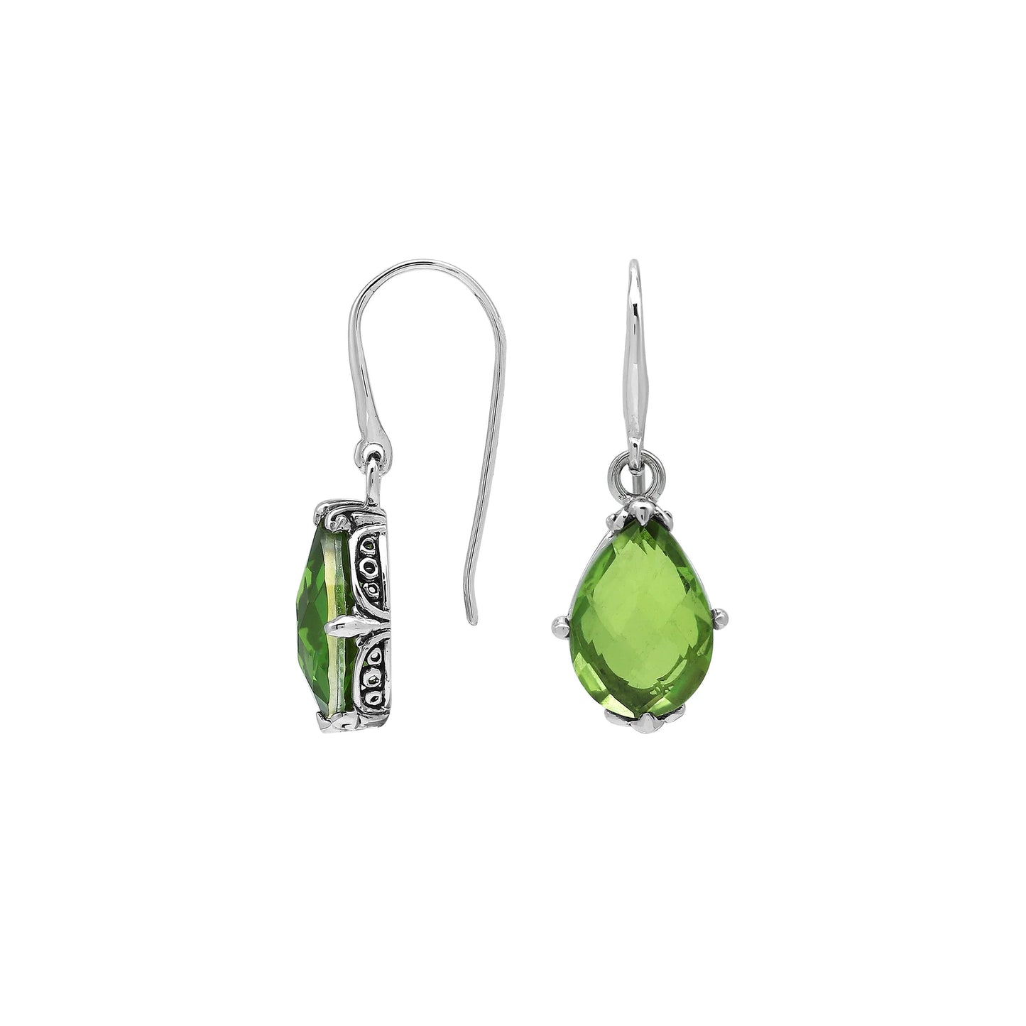 Earrings – Peridot Teardrop Earrings in 925 Sterling Silver